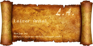 Leirer Antal névjegykártya
